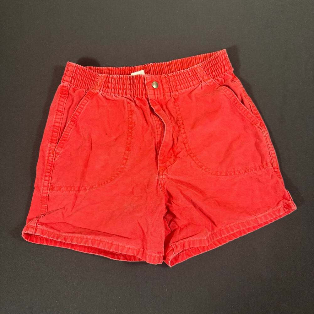 Vintage 90s Bugle Boy Sprockets Red Cotton Elastic Waist Shorts Size M